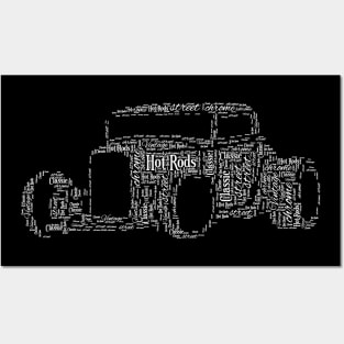 Hot Rod Car Automotive Typography Art Posters and Art